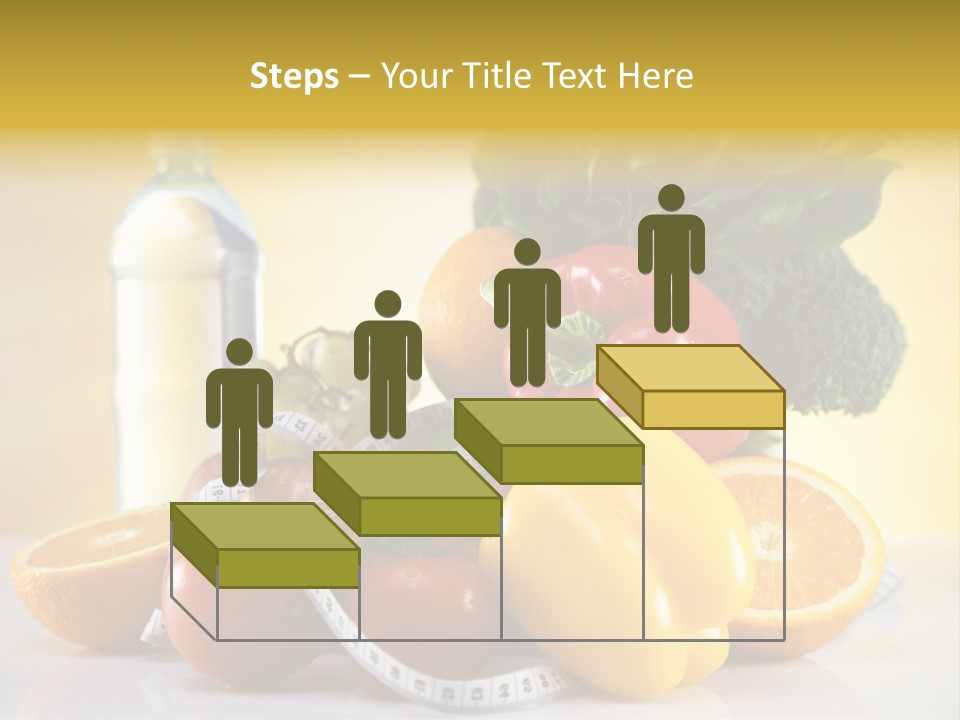 A Variety Of Fruits And Vegetables With A Bottle Of Water PowerPoint Template