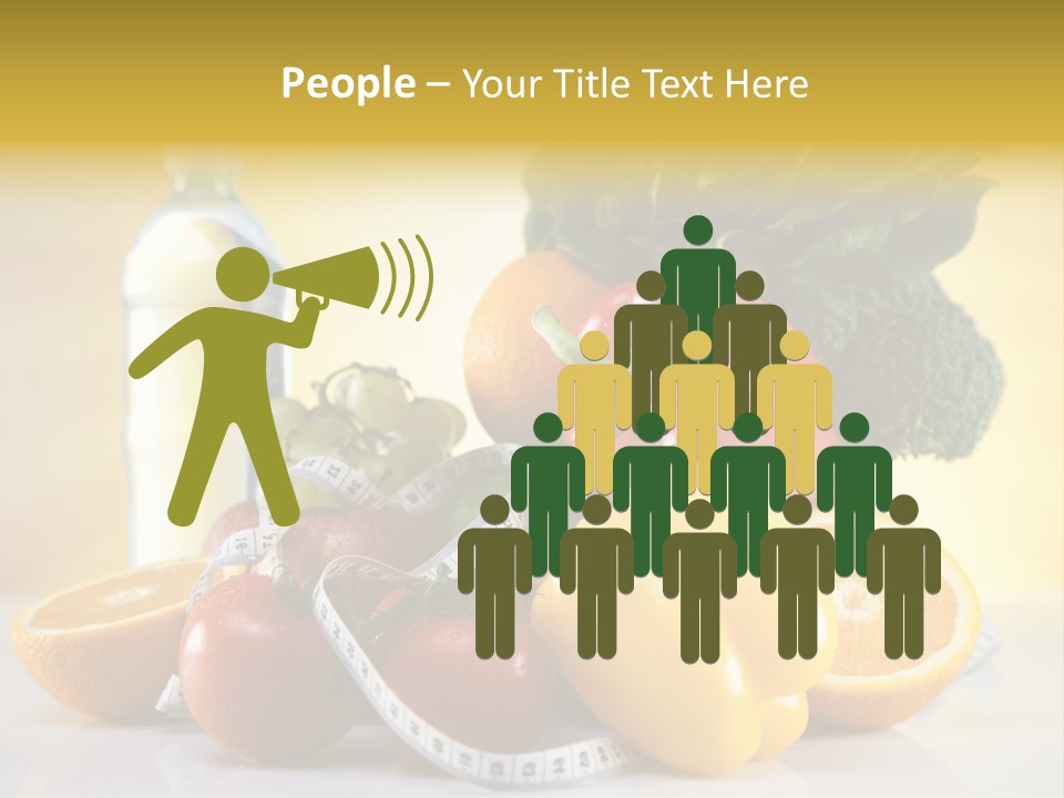 A Variety Of Fruits And Vegetables With A Bottle Of Water PowerPoint Template