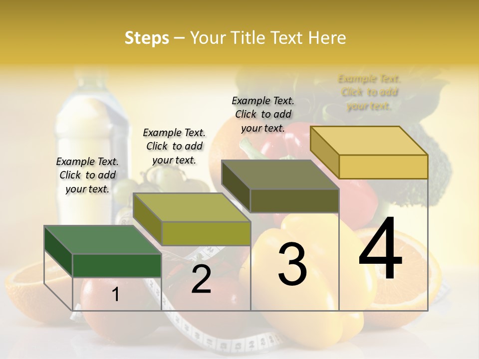 A Variety Of Fruits And Vegetables With A Bottle Of Water PowerPoint Template