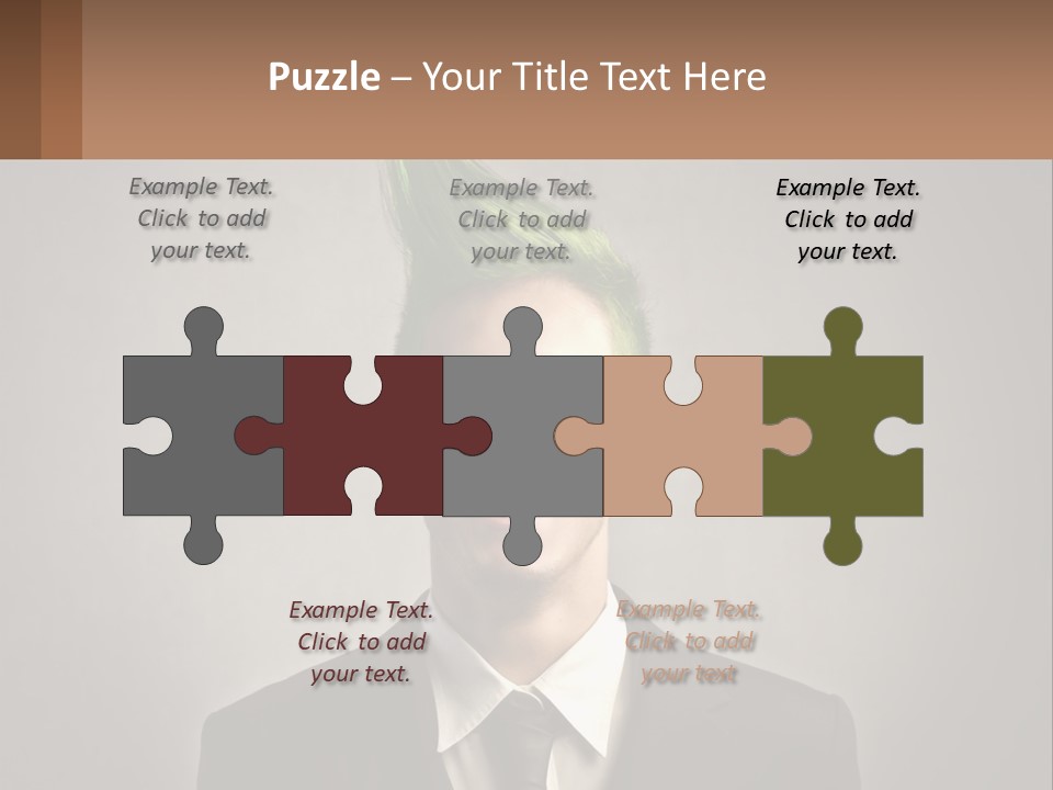 A Man With Green Hair And Glasses Holding A Sign PowerPoint Template