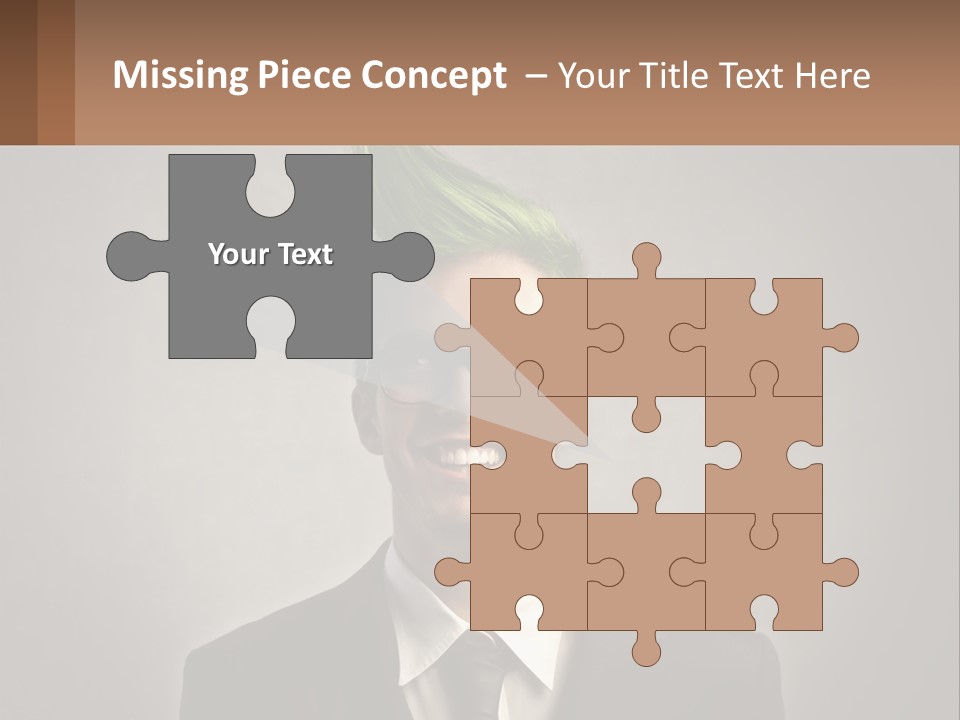 A Man With Green Hair And Glasses Holding A Sign PowerPoint Template