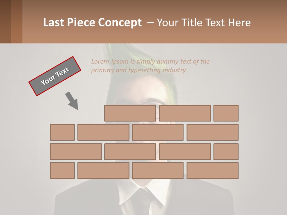 A Man With Green Hair And Glasses Holding A Sign PowerPoint Template
