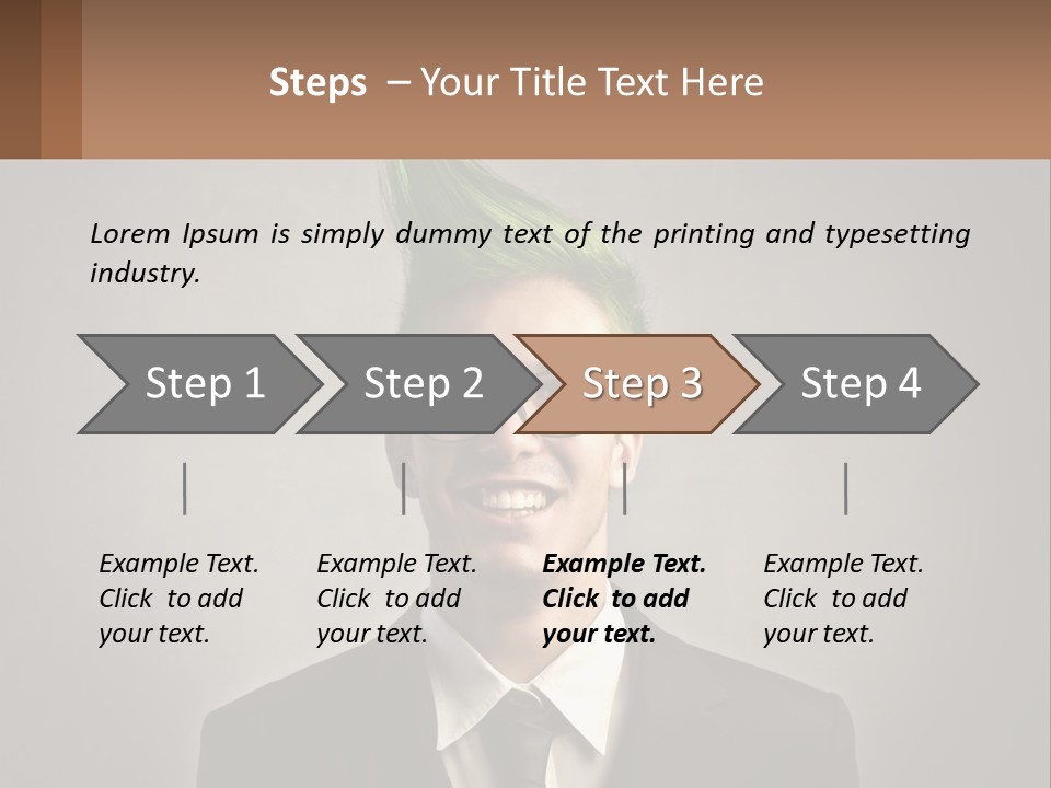 A Man With Green Hair And Glasses Holding A Sign PowerPoint Template