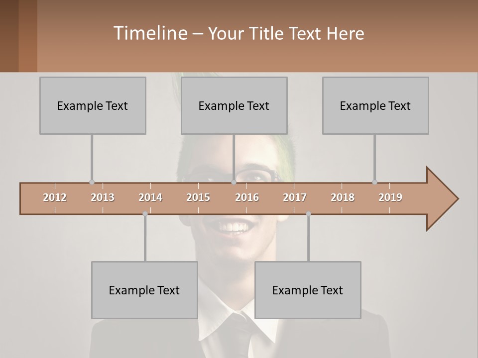 A Man With Green Hair And Glasses Holding A Sign PowerPoint Template
