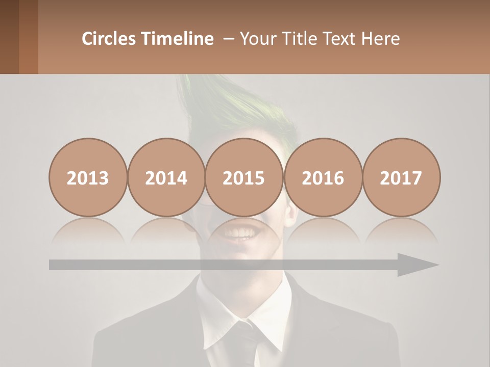 A Man With Green Hair And Glasses Holding A Sign PowerPoint Template