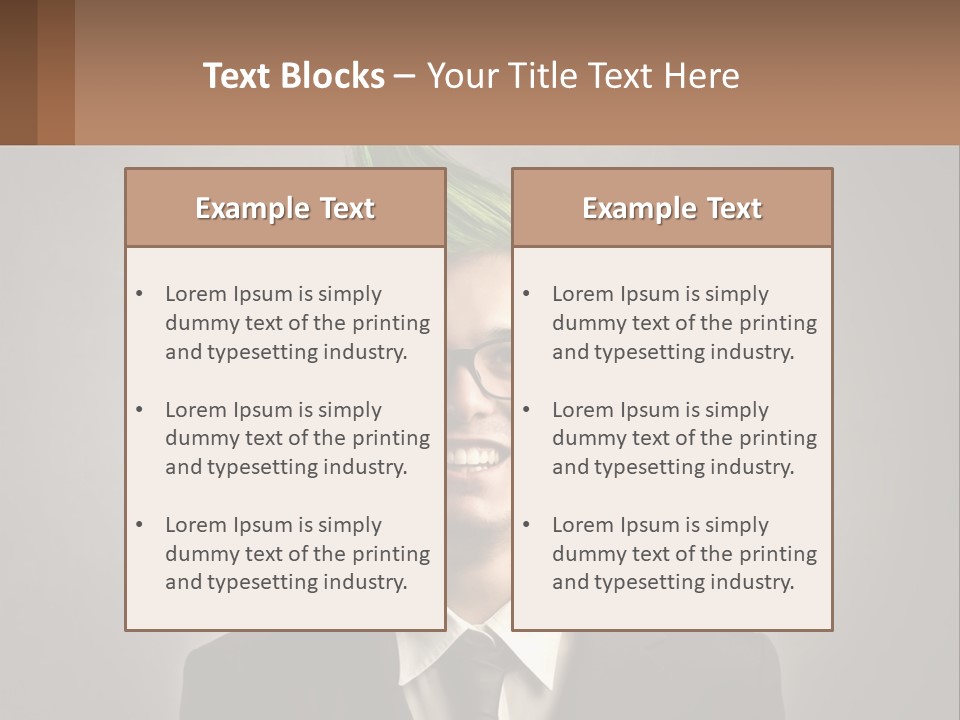 A Man With Green Hair And Glasses Holding A Sign PowerPoint Template