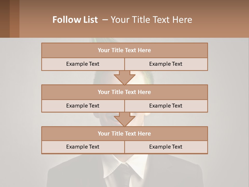 A Man With Green Hair And Glasses Holding A Sign PowerPoint Template