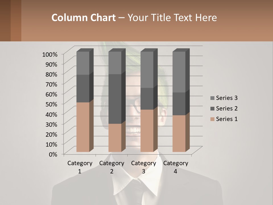 A Man With Green Hair And Glasses Holding A Sign PowerPoint Template