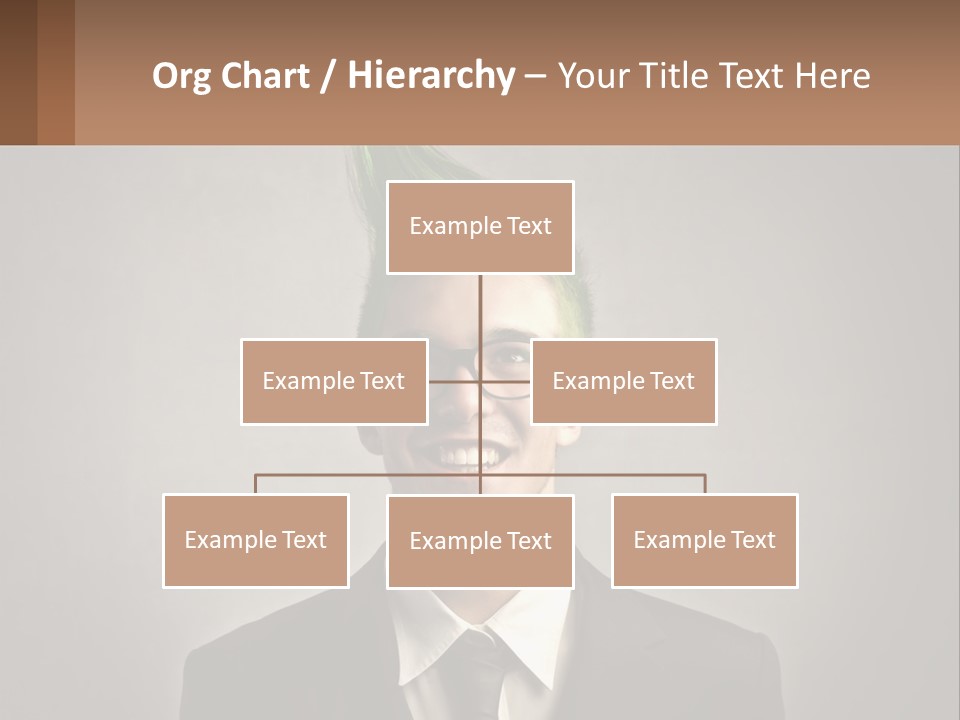 A Man With Green Hair And Glasses Holding A Sign PowerPoint Template