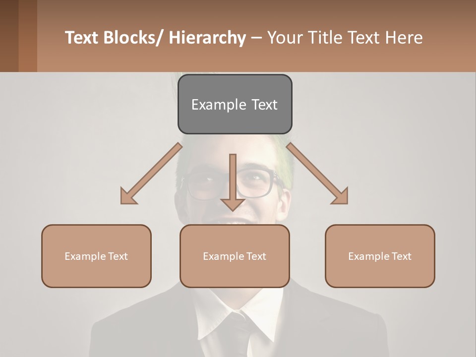 A Man With Green Hair And Glasses Holding A Sign PowerPoint Template