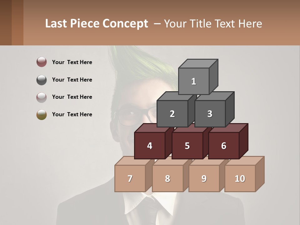 A Man With Green Hair And Glasses Holding A Sign PowerPoint Template