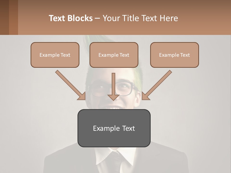 A Man With Green Hair And Glasses Holding A Sign PowerPoint Template