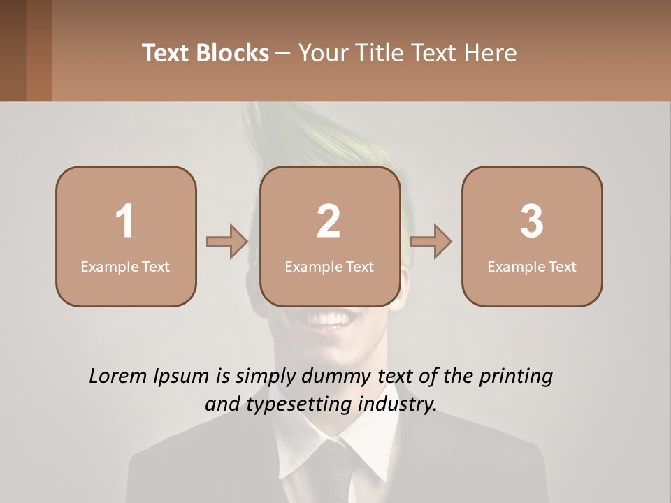 A Man With Green Hair And Glasses Holding A Sign PowerPoint Template