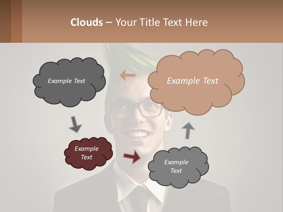 A Man With Green Hair And Glasses Holding A Sign PowerPoint Template