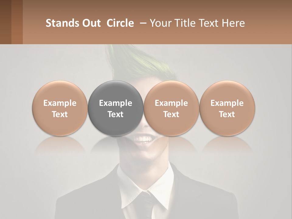 A Man With Green Hair And Glasses Holding A Sign PowerPoint Template