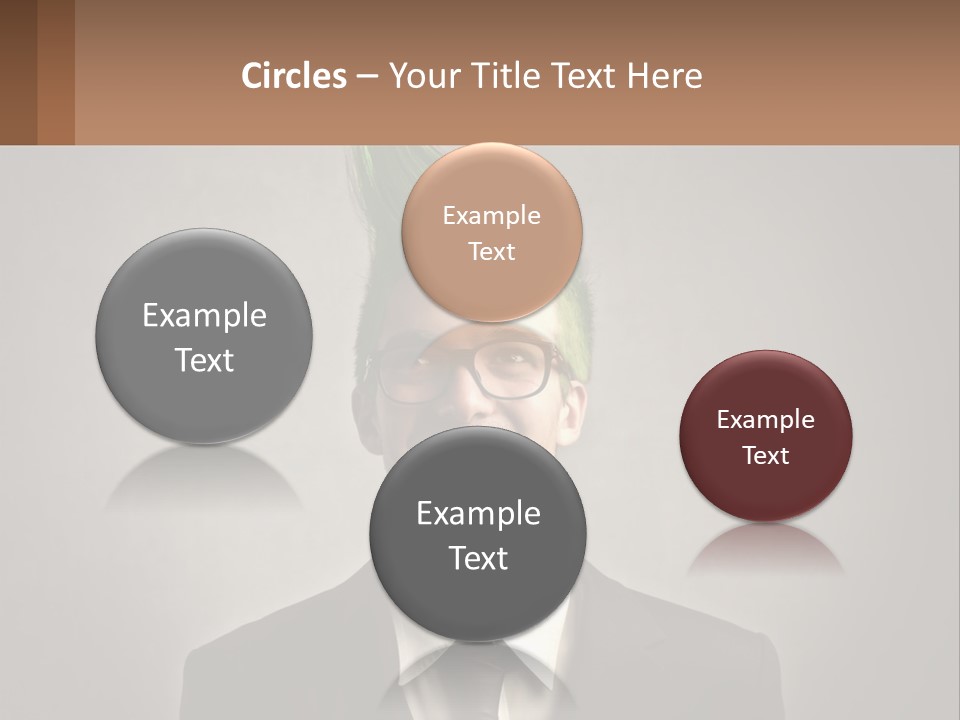 A Man With Green Hair And Glasses Holding A Sign PowerPoint Template