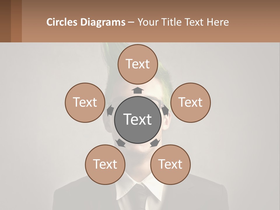 A Man With Green Hair And Glasses Holding A Sign PowerPoint Template