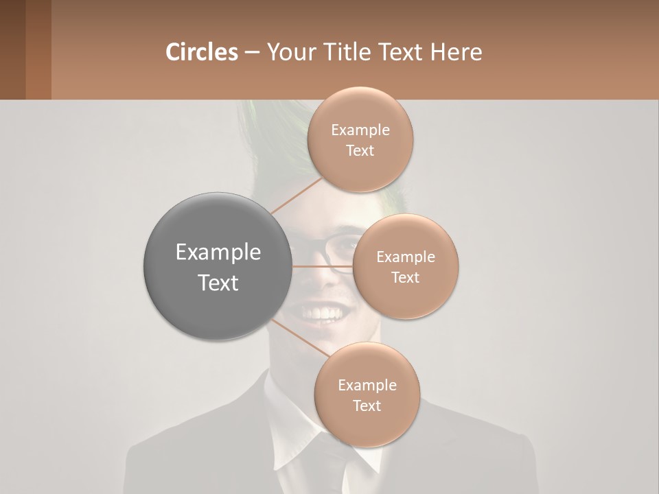 A Man With Green Hair And Glasses Holding A Sign PowerPoint Template