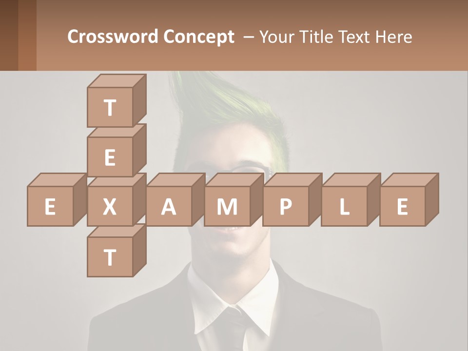 A Man With Green Hair And Glasses Holding A Sign PowerPoint Template