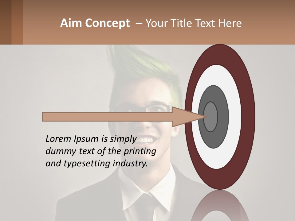 A Man With Green Hair And Glasses Holding A Sign PowerPoint Template