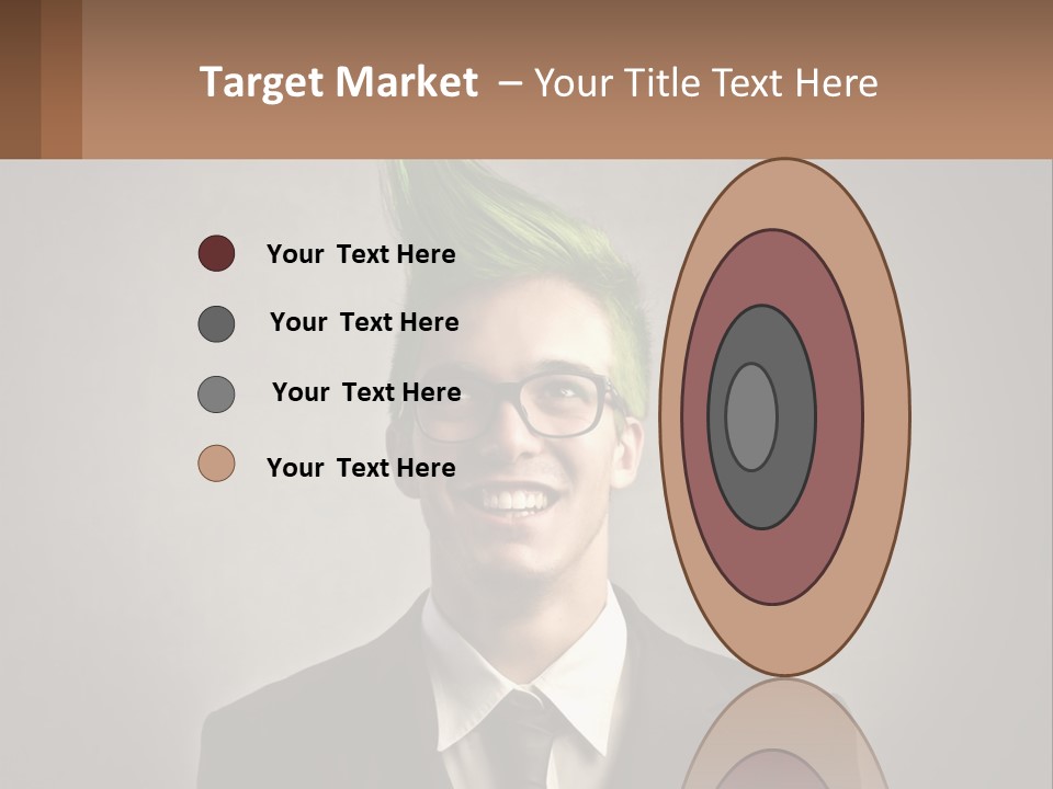 A Man With Green Hair And Glasses Holding A Sign PowerPoint Template