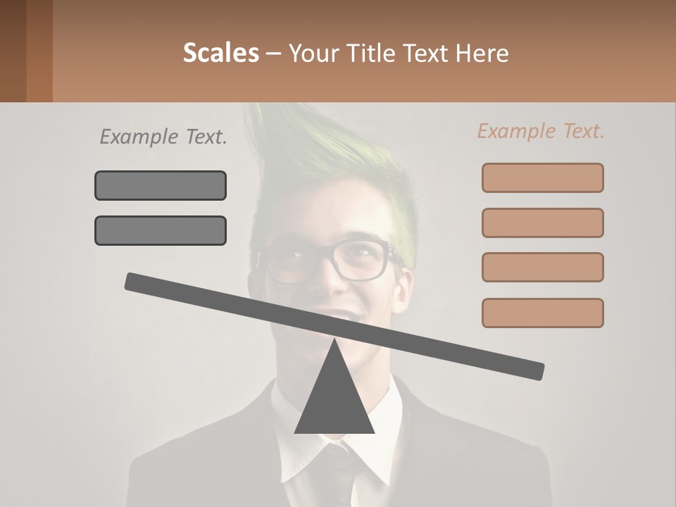 A Man With Green Hair And Glasses Holding A Sign PowerPoint Template