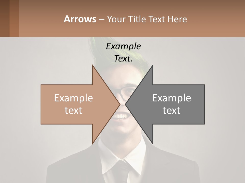 A Man With Green Hair And Glasses Holding A Sign PowerPoint Template