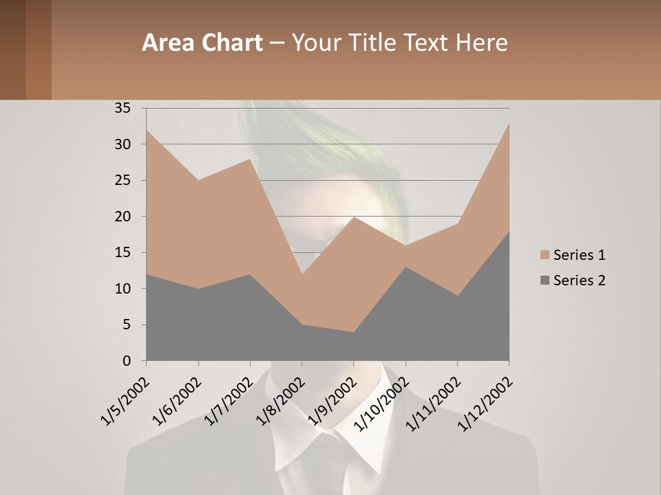 A Man With Green Hair And Glasses Holding A Sign PowerPoint Template