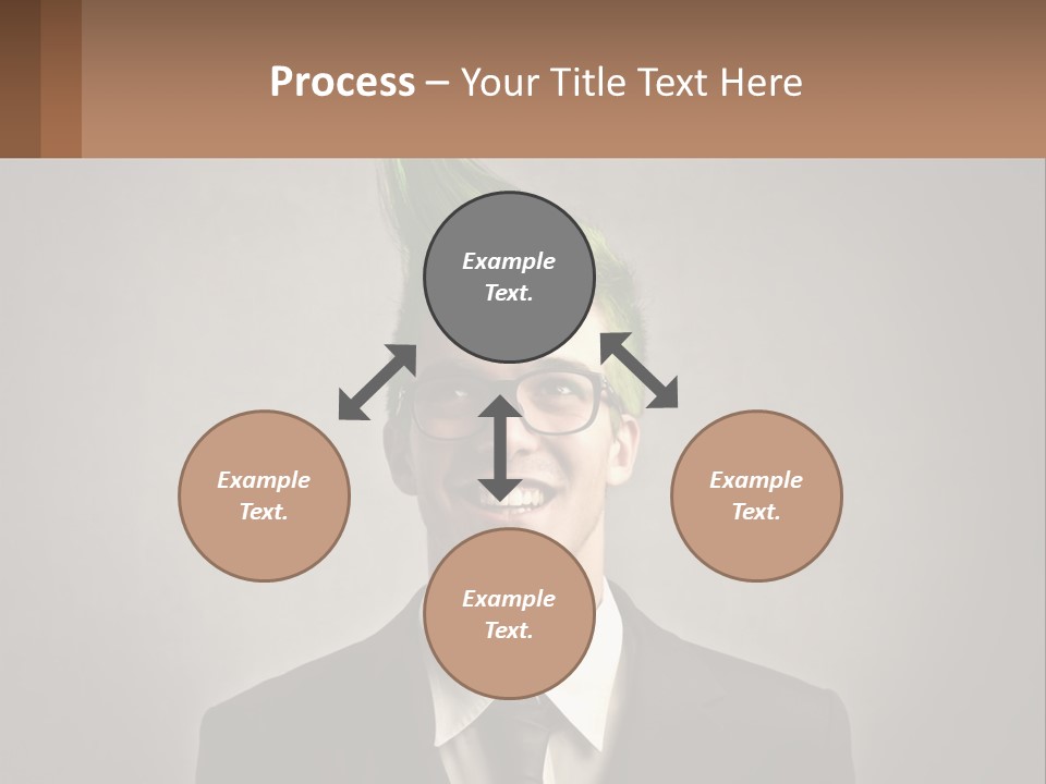 A Man With Green Hair And Glasses Holding A Sign PowerPoint Template