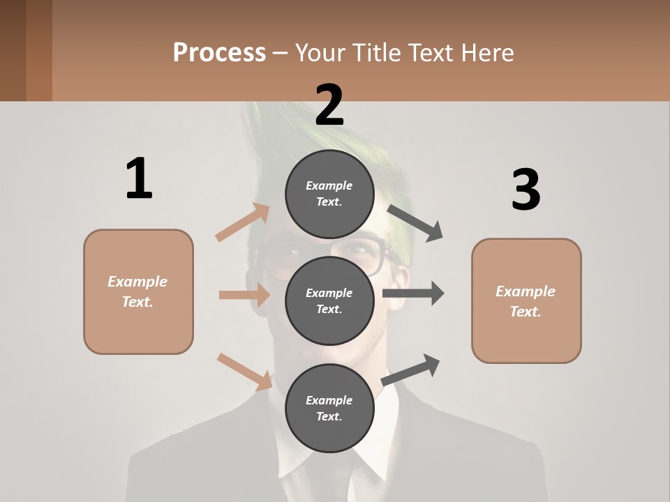 A Man With Green Hair And Glasses Holding A Sign PowerPoint Template