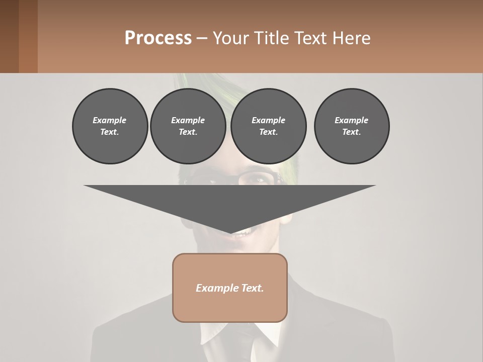 A Man With Green Hair And Glasses Holding A Sign PowerPoint Template