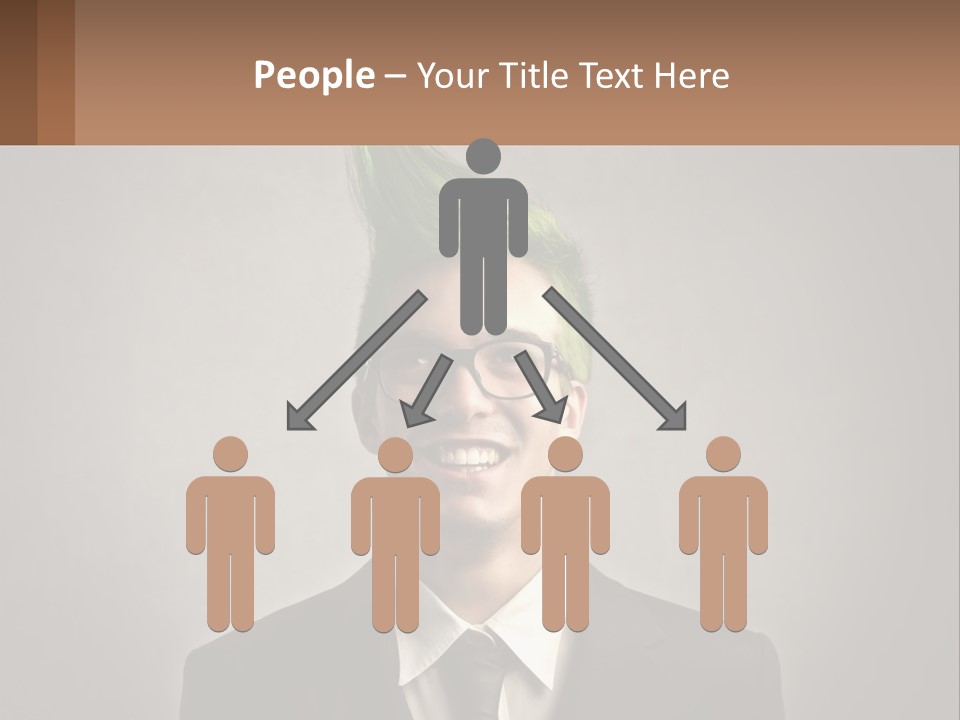 A Man With Green Hair And Glasses Holding A Sign PowerPoint Template