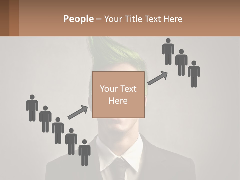 A Man With Green Hair And Glasses Holding A Sign PowerPoint Template