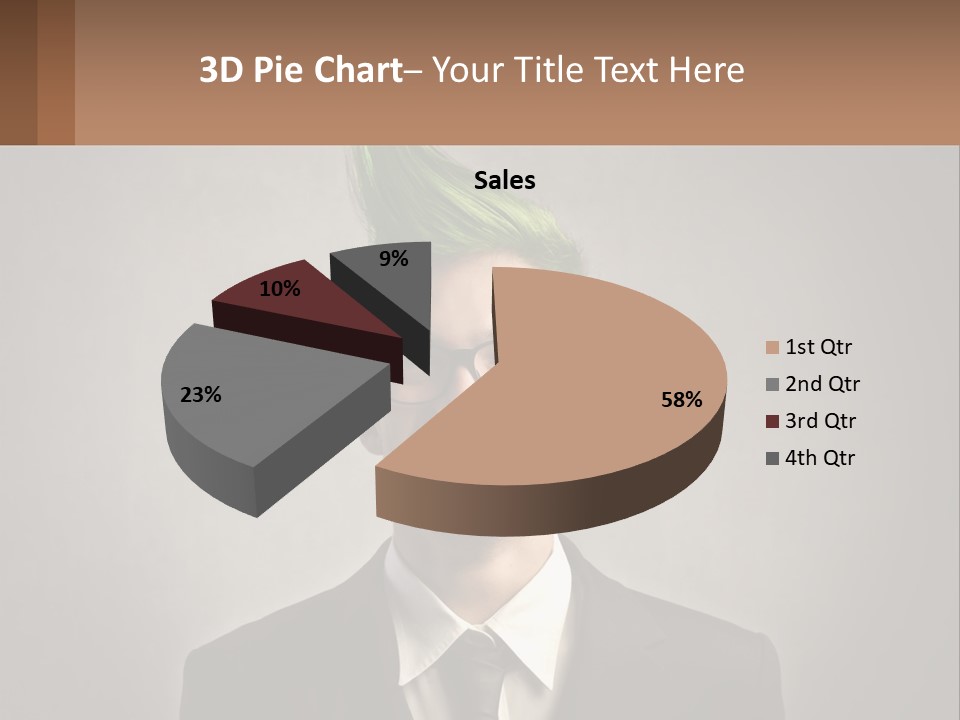 A Man With Green Hair And Glasses Holding A Sign PowerPoint Template