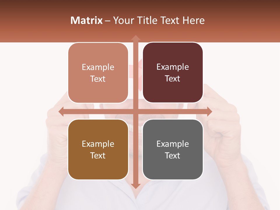 A Man Holding A Card With A Red Bow On It PowerPoint Template