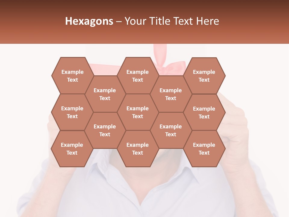 A Man Holding A Card With A Red Bow On It PowerPoint Template