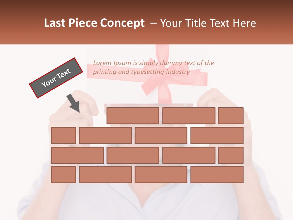 A Man Holding A Card With A Red Bow On It PowerPoint Template