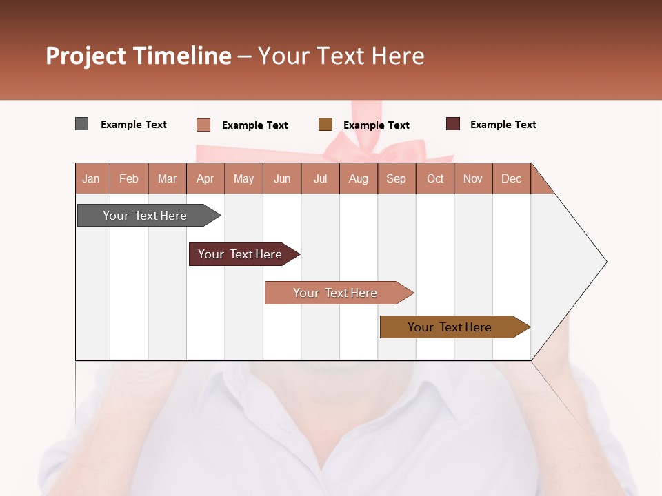 A Man Holding A Card With A Red Bow On It PowerPoint Template