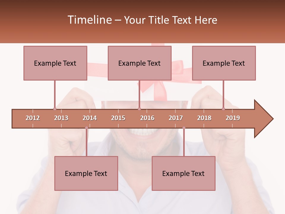 A Man Holding A Card With A Red Bow On It PowerPoint Template