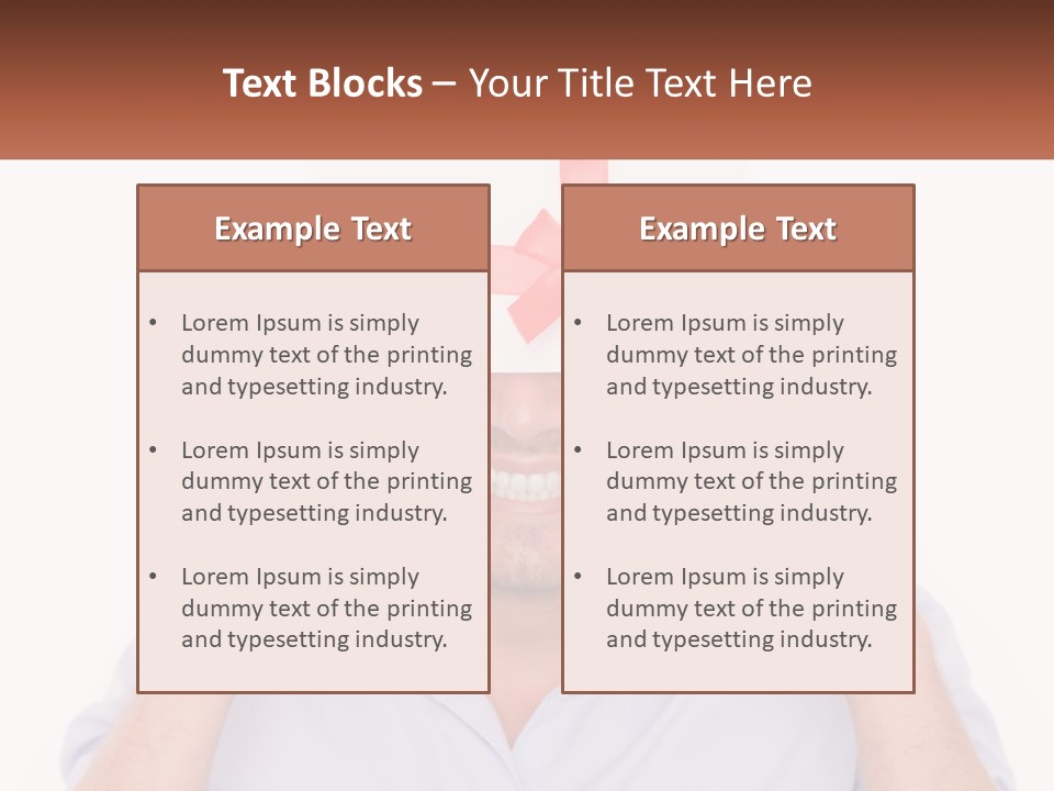 A Man Holding A Card With A Red Bow On It PowerPoint Template