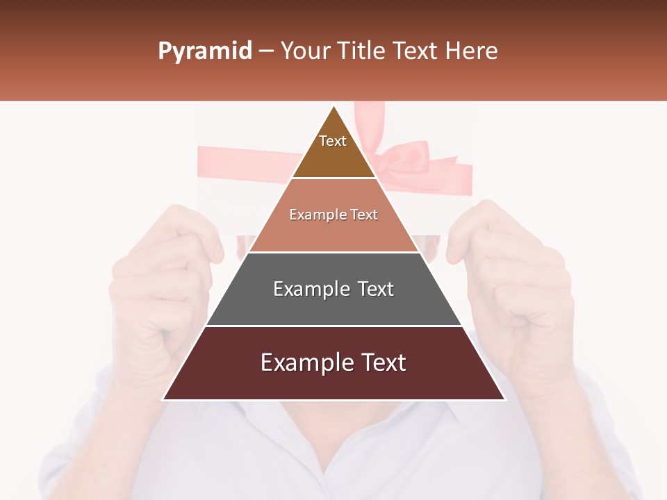 A Man Holding A Card With A Red Bow On It PowerPoint Template