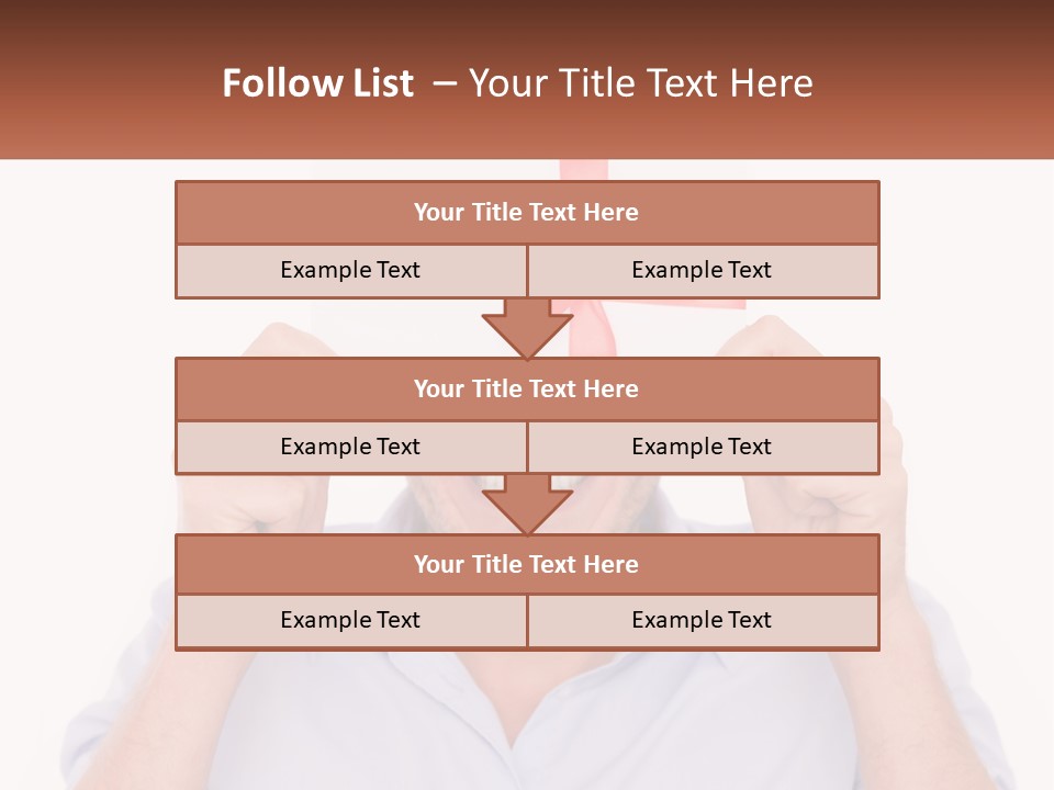A Man Holding A Card With A Red Bow On It PowerPoint Template