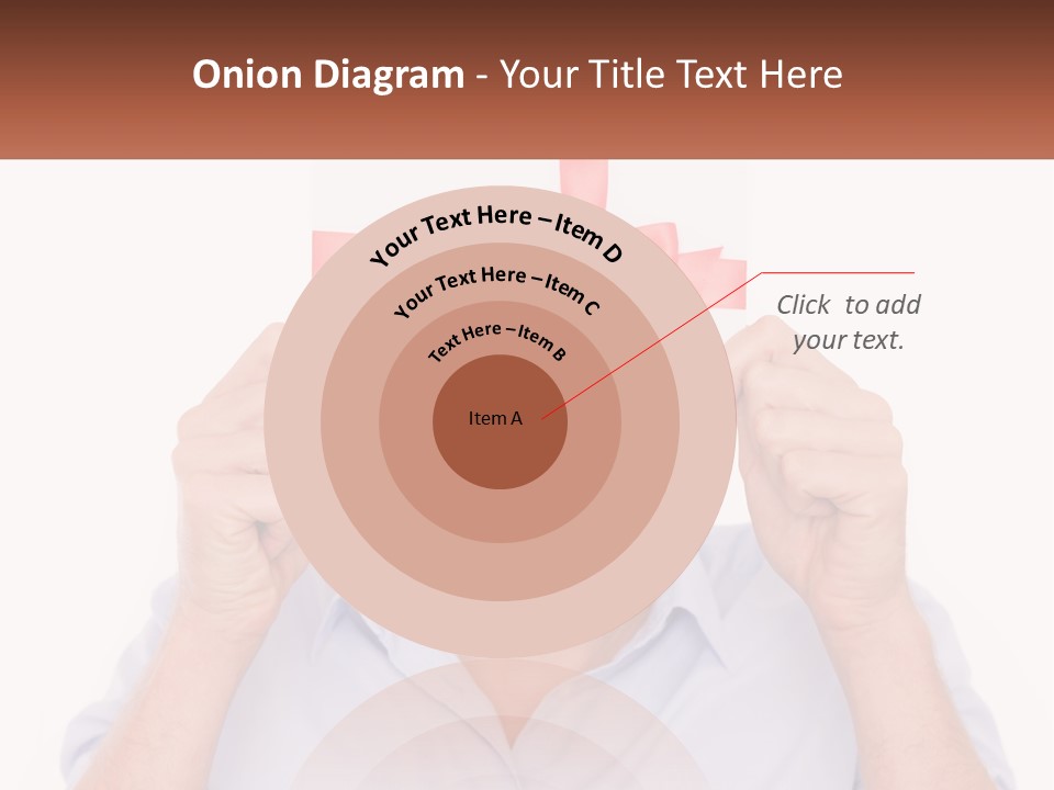 A Man Holding A Card With A Red Bow On It PowerPoint Template