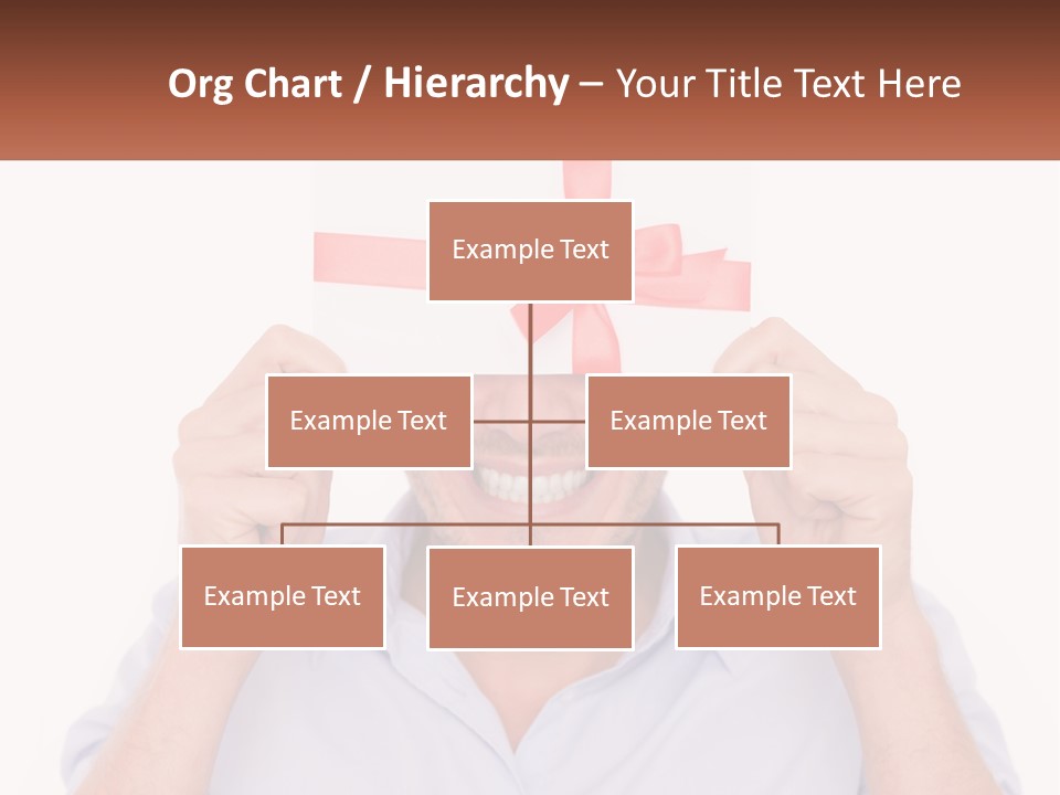 A Man Holding A Card With A Red Bow On It PowerPoint Template