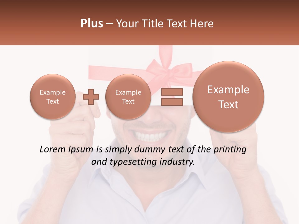 A Man Holding A Card With A Red Bow On It PowerPoint Template