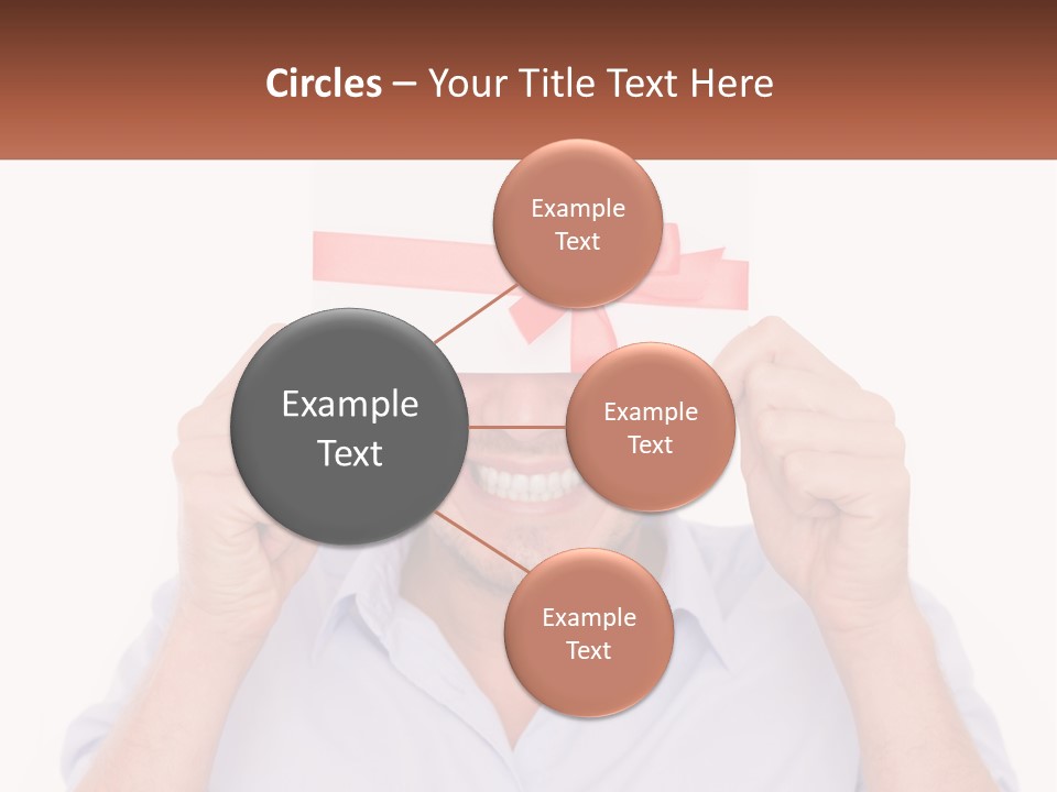 A Man Holding A Card With A Red Bow On It PowerPoint Template