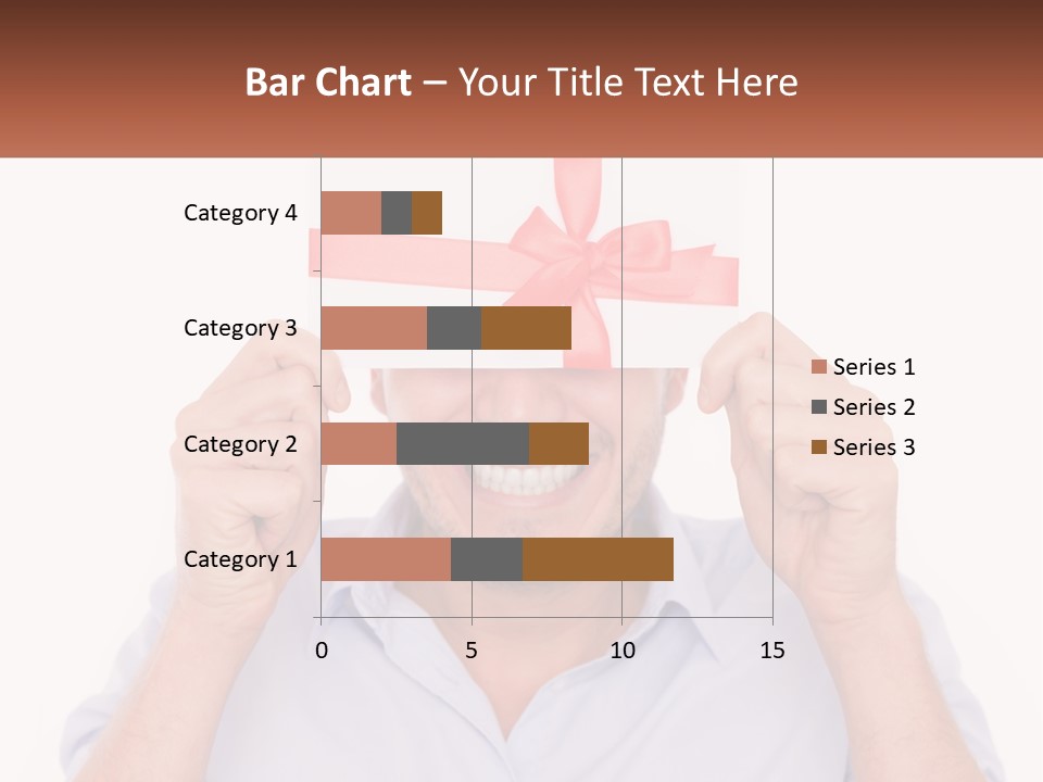 A Man Holding A Card With A Red Bow On It PowerPoint Template