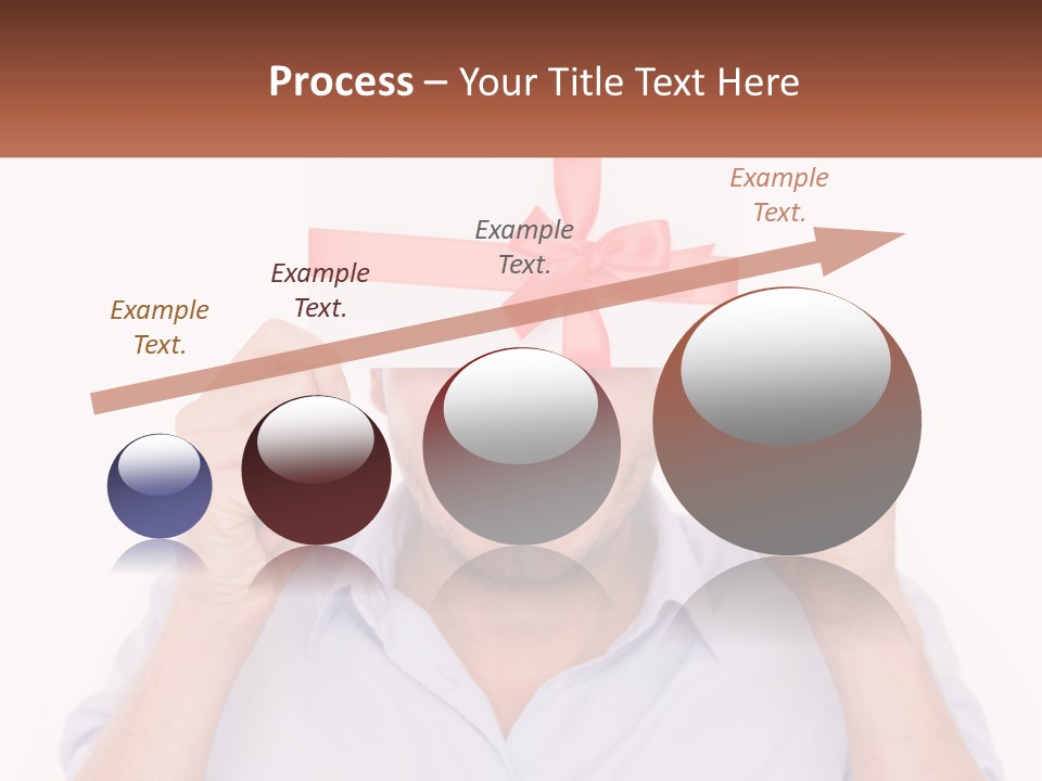 A Man Holding A Card With A Red Bow On It PowerPoint Template