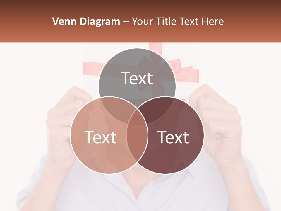 A Man Holding A Card With A Red Bow On It PowerPoint Template