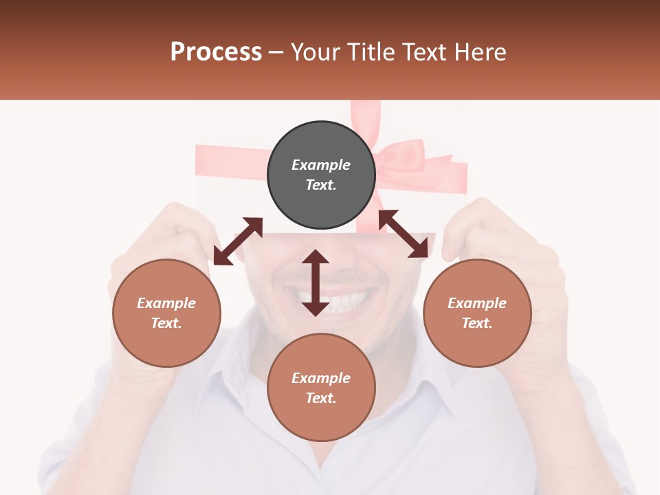 A Man Holding A Card With A Red Bow On It PowerPoint Template